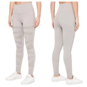 LULULEMON Wunder Under Pant High-Rise Mesh 28" Sz 4 Gray Yoga Special Edition